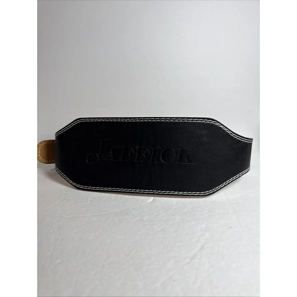 Jaffick Men's Genuine Leather Weight Lifting Belt Lumbar Back Support 53in Total